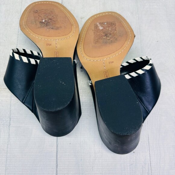 Vince Camuto Kafinny High Heel Sandals Black Tan Strappy Block Heel Size 8.5M 38 - Picture 10 of 12